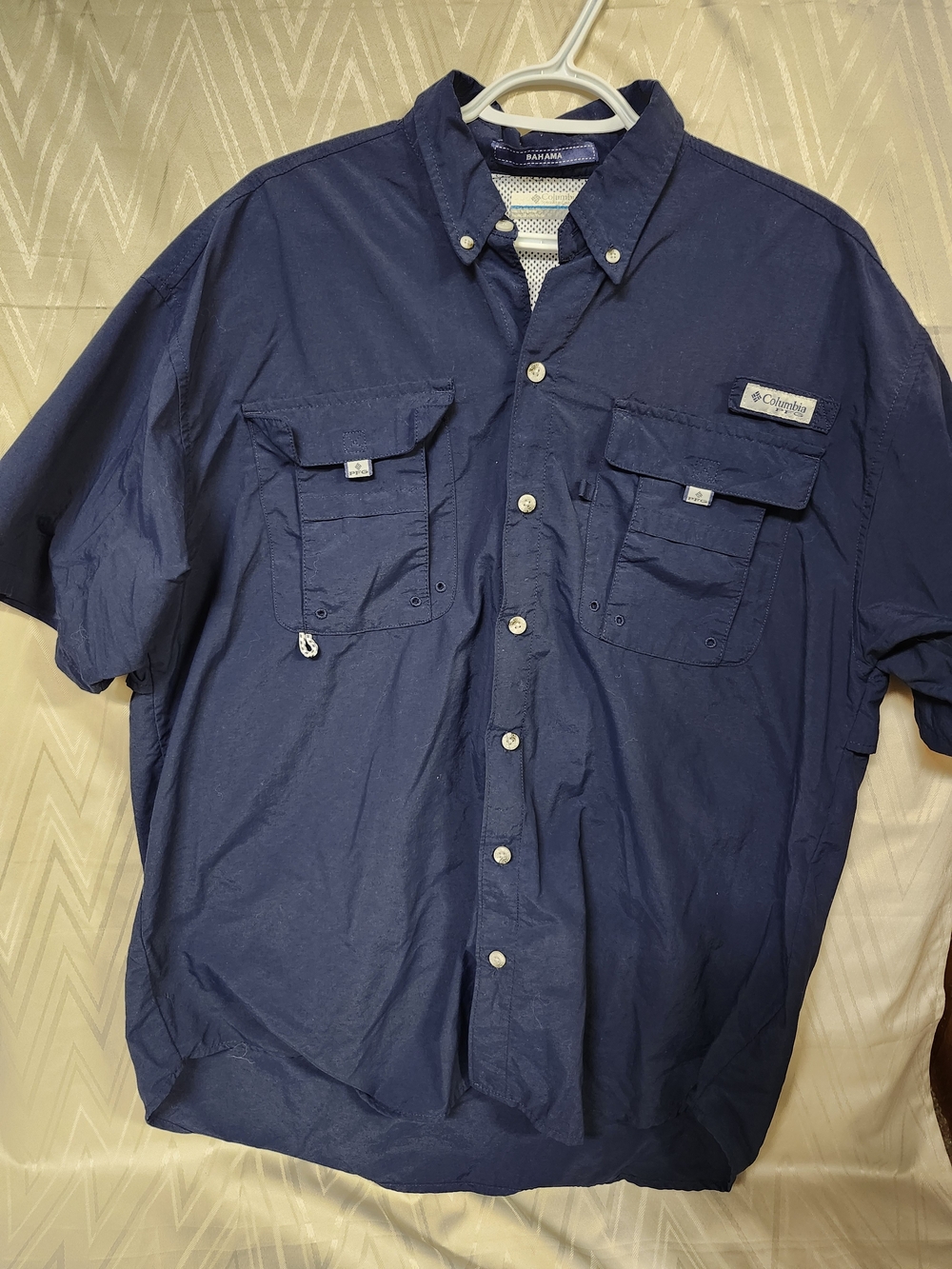 Columbia Men's Short Sleeve Button-Down Shirt - Navy Blue